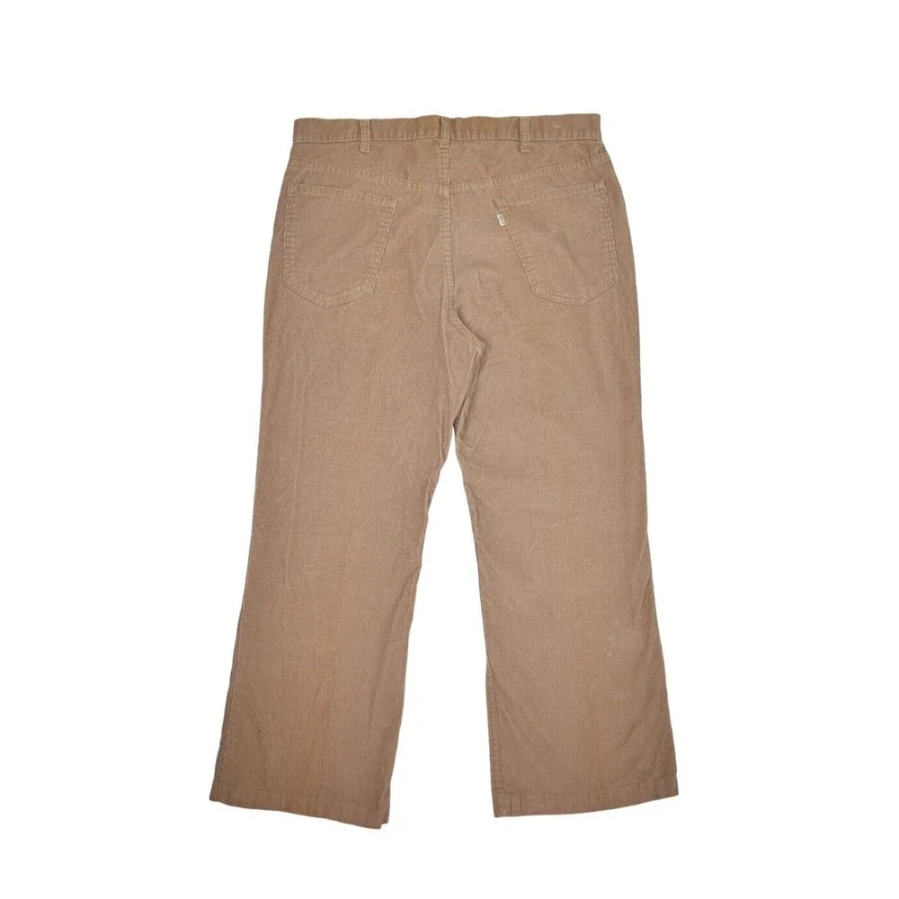 Vintage Levis Pants Mens 36x27 Khaki Corduroy 547 Bootcut Baggy For Men Workwear